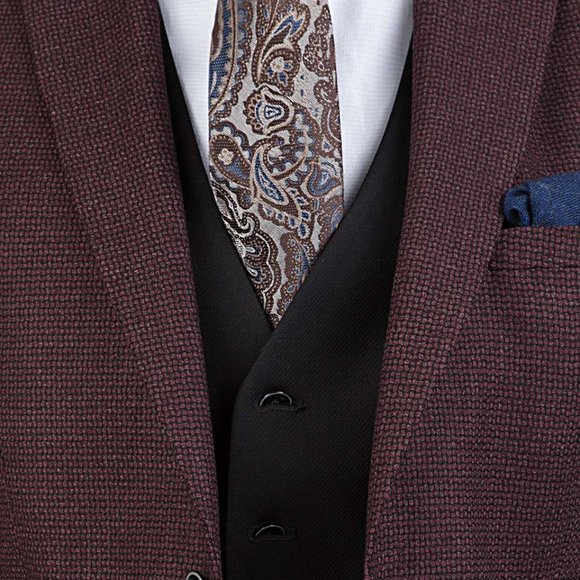 Unique TWEEN Burgundy Mix and Match Suit - Picture 3 of 5